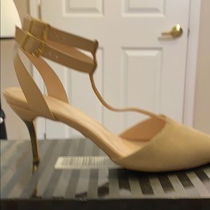 T strap doeskin suede ankle strap shoes size 11